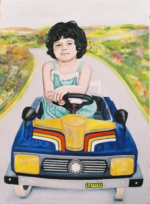 Angel on the way - portrait  painting by Khalda Hamouda 