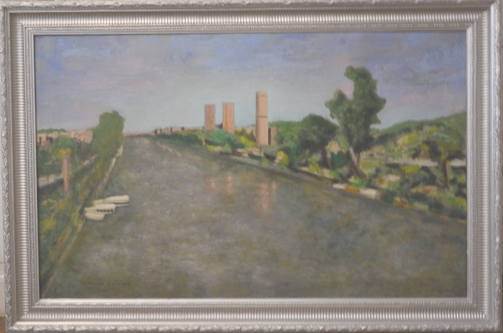 Cairo Nile - landscape painting by Khalda Hamouda 