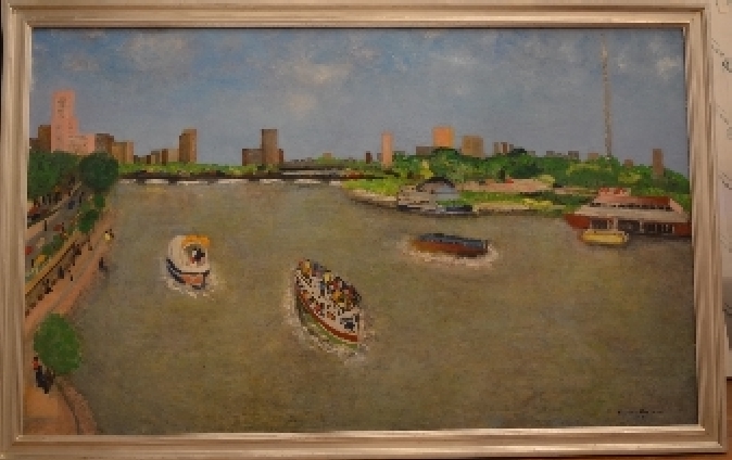 Back to Cairo - Landscape  oil on board